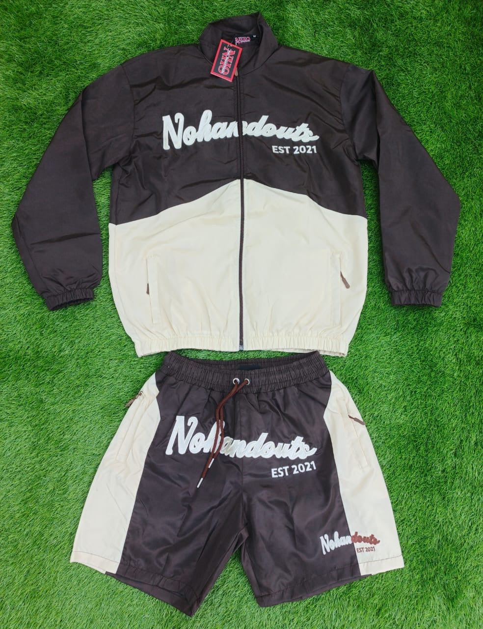 No HandOuts two-tone windbreaker set