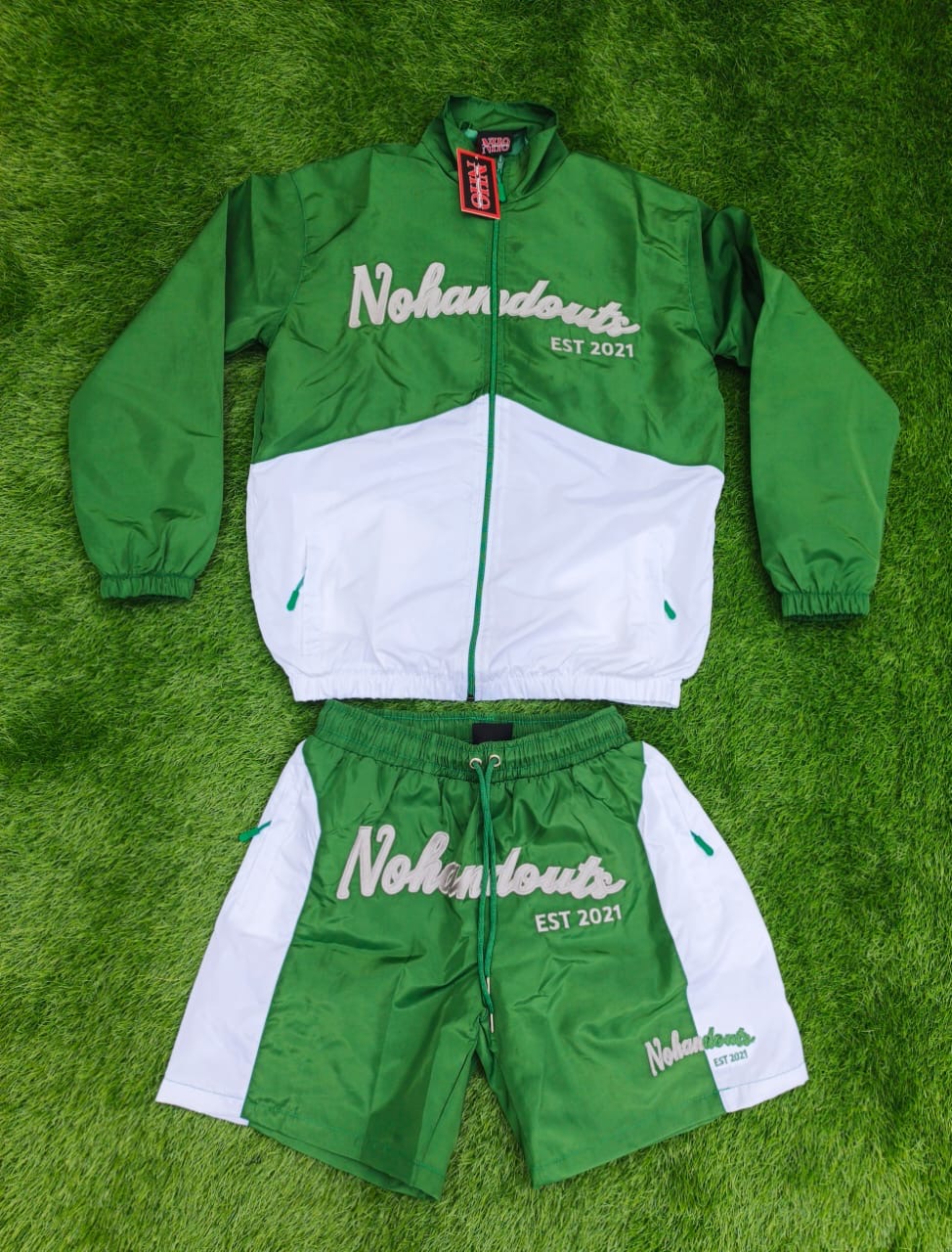 No HandOuts two-tone windbreaker set