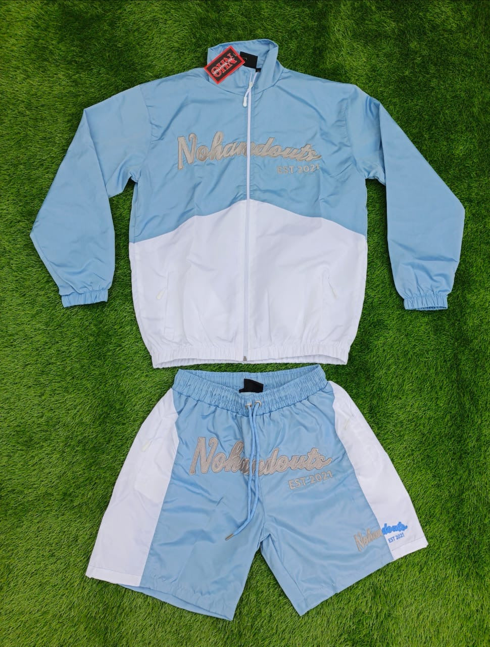 No HandOuts two-tone windbreaker set